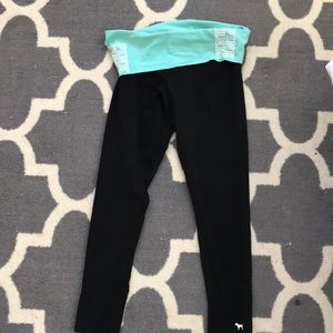 PINK size large fold over waist yoga leggings